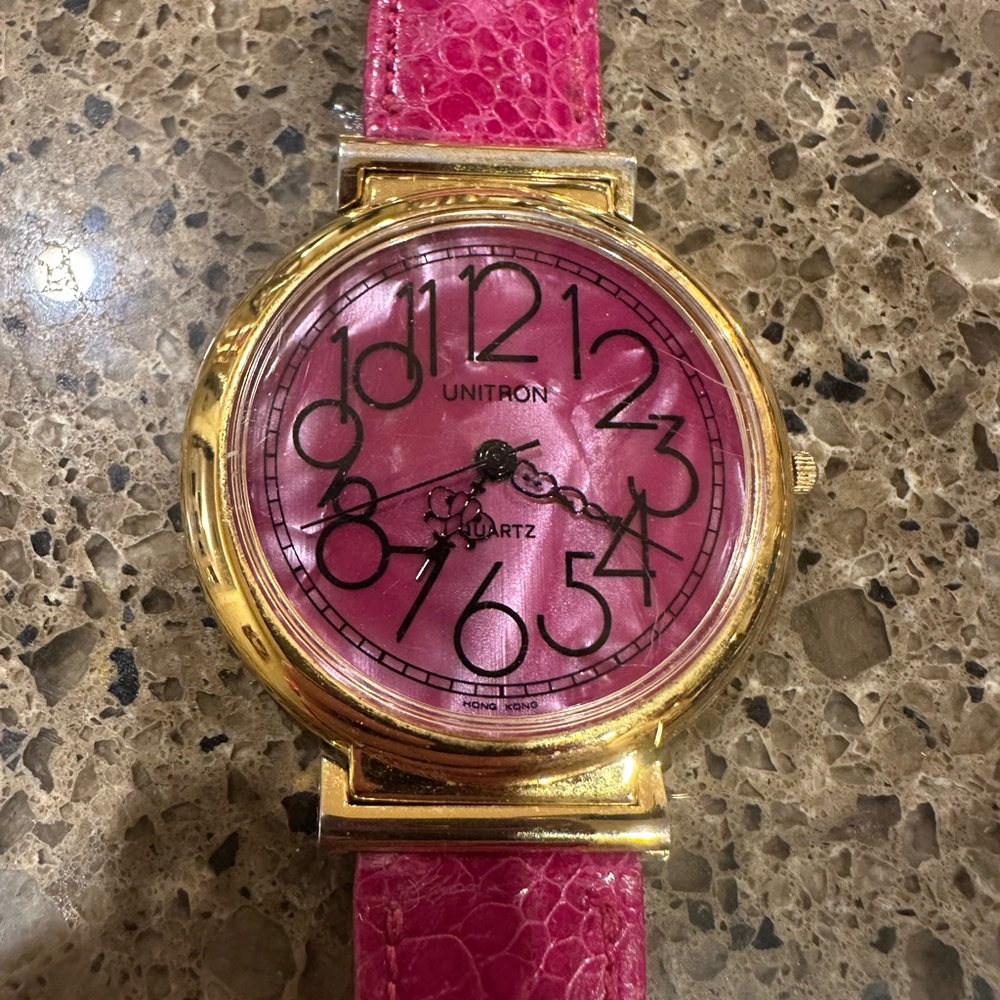 Unitron Pink and Gold Watch
